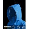 COOFANDY Men’s Packable Rain Jacket Lightweight Waterproof Raincoat with Hood Travel Hiking Golf Windbreaker(Blue)