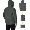 COOFANDY Men’s Packable Rain Jacket Lightweight Waterproof Raincoat with Hood Travel Hiking Golf Windbreaker(Dark Gray)
