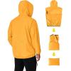 COOFANDY Men’s Packable Rain Jacket Lightweight Waterproof Raincoat with Hood Travel Hiking Golf Windbreaker(Golden Yellow)