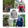 COOFANDY Men’s Packable Rain Jacket Lightweight Waterproof Raincoat with Hood Travel Hiking Golf Windbreaker(Gray)