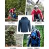 COOFANDY Men’s Packable Rain Jacket Lightweight Waterproof Raincoat with Hood Travel Hiking Golf Windbreaker(Navy Blue)