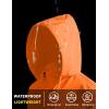 COOFANDY Men’s Packable Rain Jacket Lightweight Waterproof Raincoat with Hood Travel Hiking Golf Windbreaker(Orange)