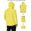 COOFANDY Men’s Packable Rain Jacket Lightweight Waterproof Raincoat with Hood Travel Hiking Golf Windbreaker(Yellow)