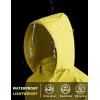COOFANDY Men’s Packable Rain Jacket Lightweight Waterproof Raincoat with Hood Travel Hiking Golf Windbreaker(Yellow)
