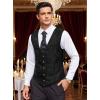 COOFANDY Mens Paisley Tuxedo Vest Victorian Steampunk Gothic Suit Vest Slim Fit V-Neck Waistcoat(Black)