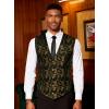 COOFANDY Mens Paisley Tuxedo Vest Victorian Steampunk Gothic Suit Vest Slim Fit V-Neck Waistcoat(Golden Paisley)