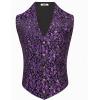 COOFANDY Mens Paisley Tuxedo Vest Victorian Steampunk Gothic Suit Vest Slim Fit V-Neck Waistcoat(Purple Filigree)