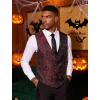 COOFANDY Mens Paisley Tuxedo Vest Victorian Steampunk Gothic Suit Vest Slim Fit V-Neck Waistcoat(Wine Red)