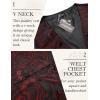 COOFANDY Mens Paisley Tuxedo Vest Victorian Steampunk Gothic Suit Vest Slim Fit V-Neck Waistcoat(Wine Red)