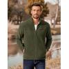 COOFANDY Men’s Polar Fleece Jacket Lightweight Full Zip Jackets Outdoor Hiking Casual Soft Warm Coat With Pockets(Army Green)