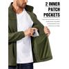 COOFANDY Men’s Polar Fleece Jacket Lightweight Full Zip Jackets Outdoor Hiking Casual Soft Warm Coat With Pockets(Army Green)