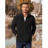 COOFANDY Men’s Polar Fleece Jacket Lightweight Full Zip Jackets Outdoor Hiking Casual Soft Warm Coat With Pockets(Black)