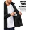 COOFANDY Men’s Polar Fleece Jacket Lightweight Full Zip Jackets Outdoor Hiking Casual Soft Warm Coat With Pockets(Black)
