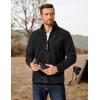 COOFANDY Men’s Polar Fleece Jacket Lightweight Full Zip Jackets Outdoor Hiking Casual Soft Warm Coat With Pockets(Black)