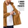 COOFANDY Men’s Polar Fleece Jacket Lightweight Full Zip Jackets Outdoor Hiking Casual Soft Warm Coat With Pockets(Light Brown)