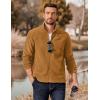 COOFANDY Men’s Polar Fleece Jacket Lightweight Full Zip Jackets Outdoor Hiking Casual Soft Warm Coat With Pockets(Light Brown)