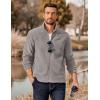 COOFANDY Men’s Polar Fleece Jacket Lightweight Full Zip Jackets Outdoor Hiking Casual Soft Warm Coat With Pockets(Light Grey)