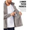 COOFANDY Men’s Polar Fleece Jacket Lightweight Full Zip Jackets Outdoor Hiking Casual Soft Warm Coat With Pockets(Light Grey)