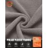 COOFANDY Men’s Polar Fleece Jacket Lightweight Full Zip Jackets Outdoor Hiking Casual Soft Warm Coat With Pockets(Light Grey)