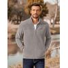 COOFANDY Men’s Polar Fleece Jacket Lightweight Full Zip Jackets Outdoor Hiking Casual Soft Warm Coat With Pockets(Light Grey)