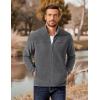 COOFANDY Men’s Polar Fleece Jacket Lightweight Full Zip Jackets Outdoor Hiking Casual Soft Warm Coat With Pockets(Medium Grey)