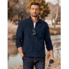 COOFANDY Men’s Polar Fleece Jacket Lightweight Full Zip Jackets Outdoor Hiking Casual Soft Warm Coat With Pockets(Navy Blue)