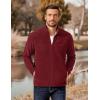 COOFANDY Men’s Polar Fleece Jacket Lightweight Full Zip Jackets Outdoor Hiking Casual Soft Warm Coat With Pockets(Wine Red)