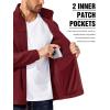 COOFANDY Men’s Polar Fleece Jacket Lightweight Full Zip Jackets Outdoor Hiking Casual Soft Warm Coat With Pockets(Wine Red)