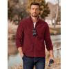 COOFANDY Men’s Polar Fleece Jacket Lightweight Full Zip Jackets Outdoor Hiking Casual Soft Warm Coat With Pockets(Wine Red)