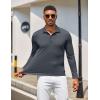 COOFANDY Men’s Polo Shirt Long Sleeve Moisture Wicking Golf Shirts Sun Protection Collared Work Shirts(Dark Grey)