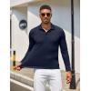 COOFANDY Men’s Polo Shirt Long Sleeve Moisture Wicking Golf Shirts Sun Protection Collared Work Shirts(Navy Blue)