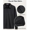 COOFANDY Mens Polo Shirts Long Sleeve Casual Lightweigt Golf Polos Button Collared Tshirt(Black)