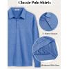 COOFANDY Mens Polo Shirts Long Sleeve Casual Lightweigt Golf Polos Button Collared Tshirt(Blue)