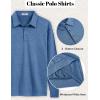 COOFANDY Mens Polo Shirts Long Sleeve Casual Lightweigt Golf Polos Button Collared Tshirt(Demin Blue)