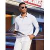 COOFANDY Mens Polo Shirts Long Sleeve Casual Lightweigt Golf Polos Button Collared Tshirt(White)