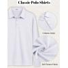 COOFANDY Mens Polo Shirts Long Sleeve Casual Lightweigt Golf Polos Button Collared Tshirt(White)