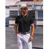 COOFANDY Mens Polo Shirts Short Sleeve Casual Knit Polo Shirt Vintage Golf T Shirts Old Money Tops(Black)