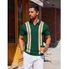 COOFANDY Mens Polo Shirts Short Sleeve Casual Knit Polo Shirt Vintage Golf T Shirts Old Money Tops(Green & Black)