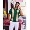 COOFANDY Mens Polo Shirts Short Sleeve Casual Knit Polo Shirt Vintage Golf T Shirts Old Money Tops(Green & Black)