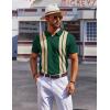 COOFANDY Mens Polo Shirts Short Sleeve Casual Knit Polo Shirt Vintage Golf T Shirts Old Money Tops(Green & Black)