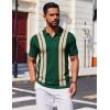 COOFANDY Mens Polo Shirts Short Sleeve Casual Knit Polo Shirt Vintage Golf T Shirts Old Money Tops(Green & Black)
