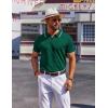 COOFANDY Mens Polo Shirts Short Sleeve Casual Knit Polo Shirt Vintage Golf T Shirts Old Money Tops(Green)