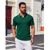 COOFANDY Mens Polo Shirts Short Sleeve Casual Knit Polo Shirt Vintage Golf T Shirts Old Money Tops(Green)