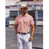 COOFANDY Mens Polo Shirts Short Sleeve Casual Knit Polo Shirt Vintage Golf T Shirts Old Money Tops(Pink)