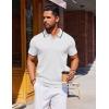 COOFANDY Mens Polo Shirts Short Sleeve Casual Knit Polo Shirt Vintage Golf T Shirts Old Money Tops(White)