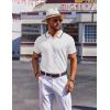 COOFANDY Mens Polo Shirts Short Sleeve Casual Knit Polo Shirt Vintage Golf T Shirts Old Money Tops(White)