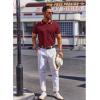 COOFANDY Mens Polo Shirts Short Sleeve Casual Knit Polo Shirt Vintage Golf T Shirts Old Money Tops(Wine Red)