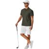 COOFANDY Men’s Polo Shirts Short Sleeve Classic Fit Golf Shirts Casual Solid Waffle Collared T Shirt(Army Green)
