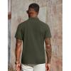 COOFANDY Men’s Polo Shirts Short Sleeve Classic Fit Golf Shirts Casual Solid Waffle Collared T Shirt(Army Green)