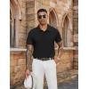 COOFANDY Men’s Polo Shirts Short Sleeve Classic Fit Golf Shirts Casual Solid Waffle Collared T Shirt(Black)